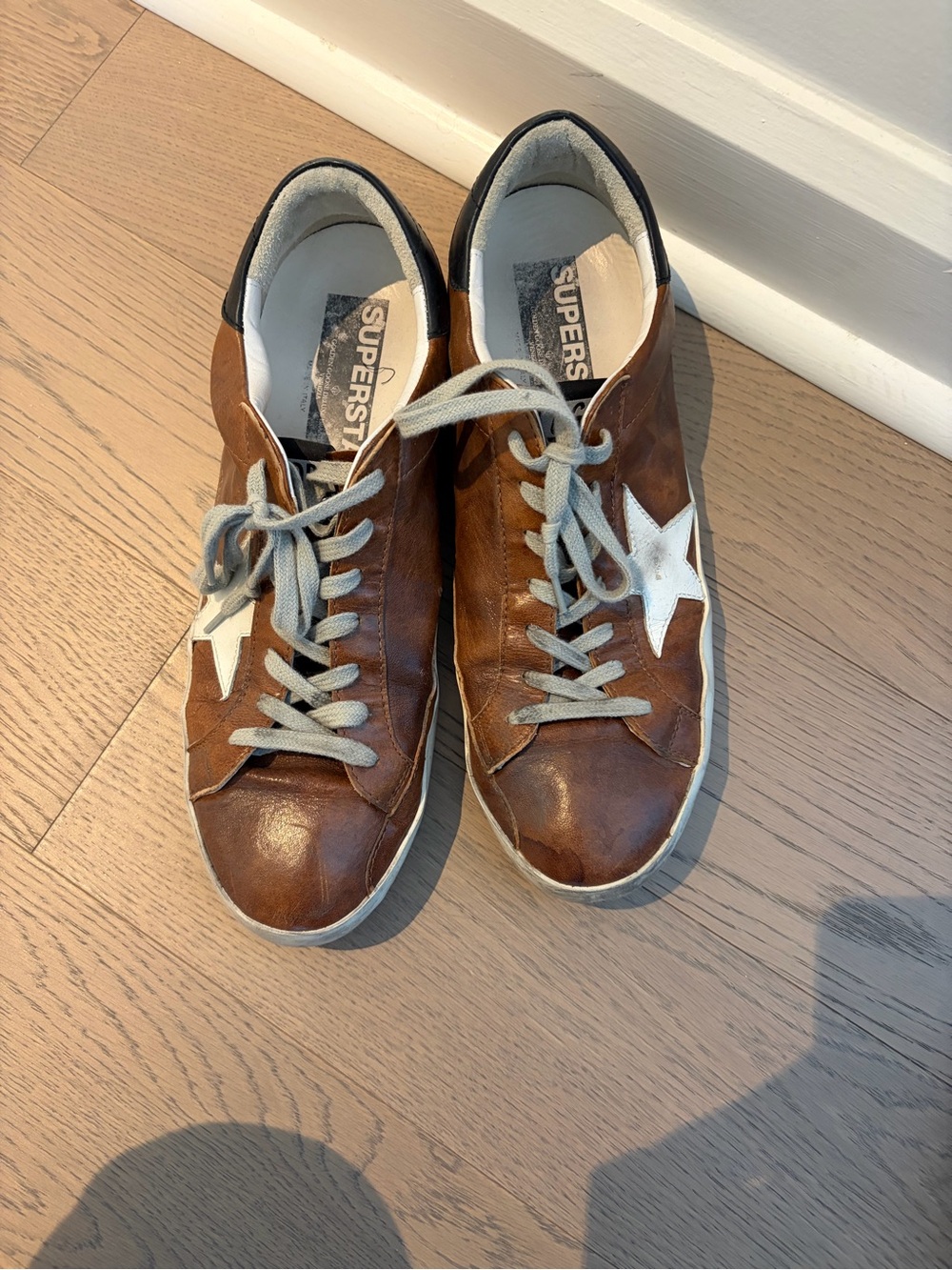 Golden Goose Style Brown Leather Star Sneakers - Men